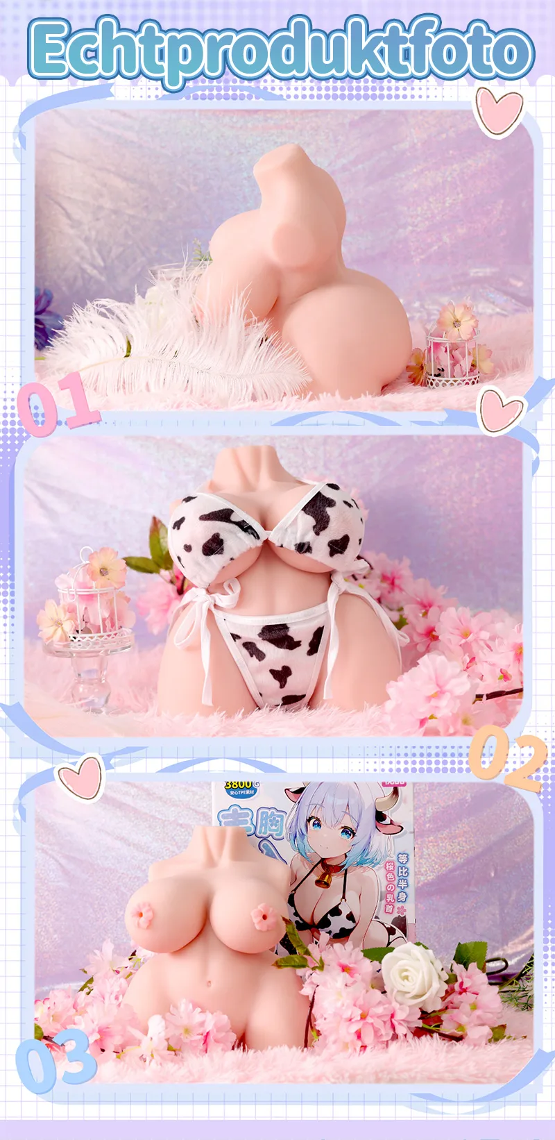 Große Busty Cowgirl Torso Sexpuppe Männer Masturbator TPE 4 Loch Onahole Künstliche Vagina - detail image 11