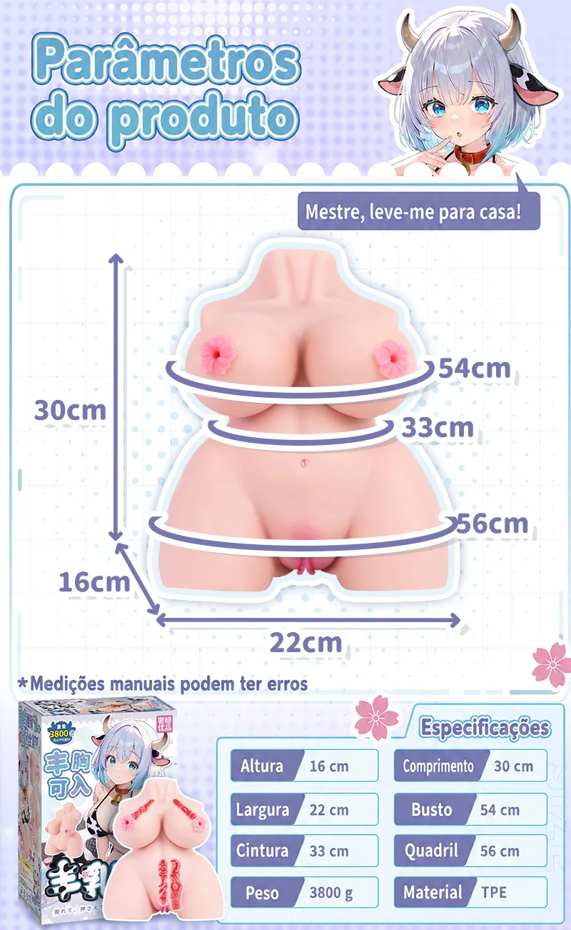 Boneca Torso Cowgirl Curvilínea Masturbador Masculino TPE 4 Orifícios Onahole Vagina Artificial Grande - detail image 10