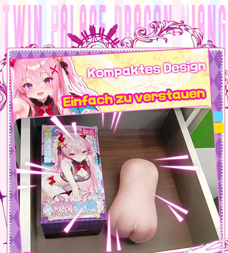 Twin-Womb Dragon Girl Männer Masturbator Doppelkanal Weiches TPE Künstliche Vagina Onahole 90 mm 125 mm - detail image 07