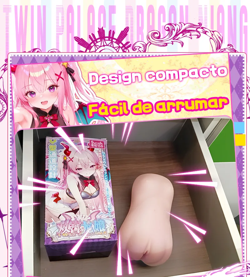 Twin-Womb Dragon Girl Masturbador Masculino Canal Duplo TPE Macio Vagina Artificial Onahole 90 mm 125 mm - detail image 07