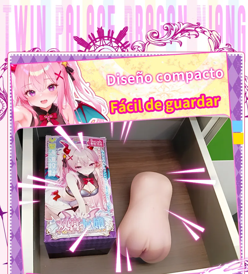 Twin-Womb Dragon Girl Masturbador Masculino Doble Canal TPE Suave Vagina Artificial Onahole 90 mm 125 mm - detail image 07