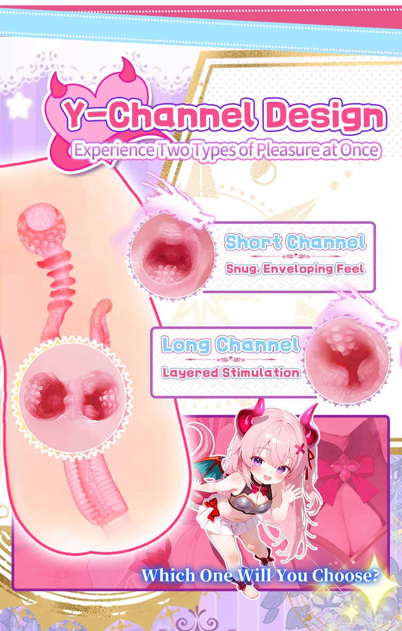 Twin-Womb Dragon Girl Dual Channel Male Masturbator Soft TPE Pocket Pussy Onahole 90 mm 125 mm - detail image 01