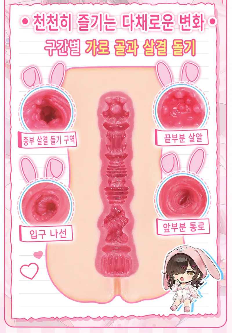 리틀 고스트 다이어리 남성용 오나홀 소프트 TPE 포켓 푸시 3가지 텍스처 - detail image 04