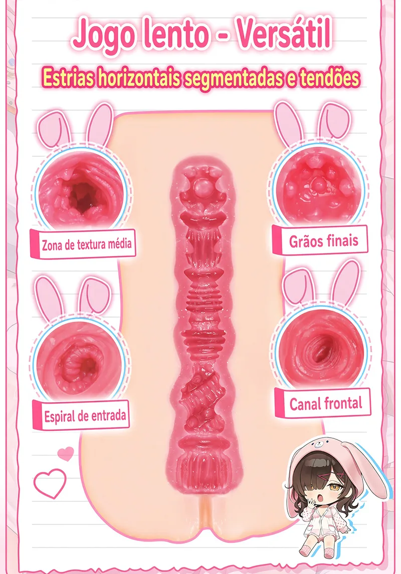 Little Ghost Diary Masturbador Masculino em TPE Macio com Três Texturas - detail image 04