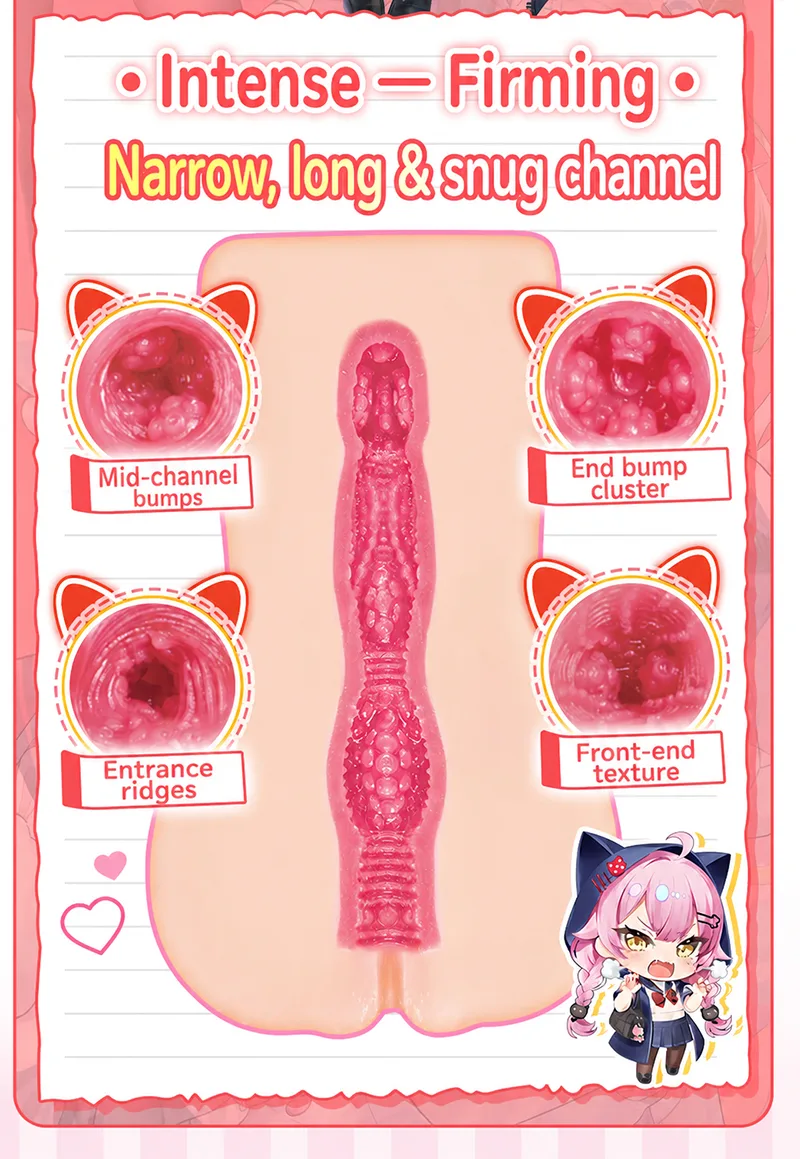 Little Ghost Diary Male Masturbator Soft TPE Pocket Pussy with Three Textured Styles - detail image 08